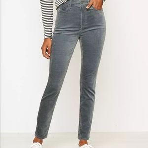 High Rise Skinny Velvet Pants